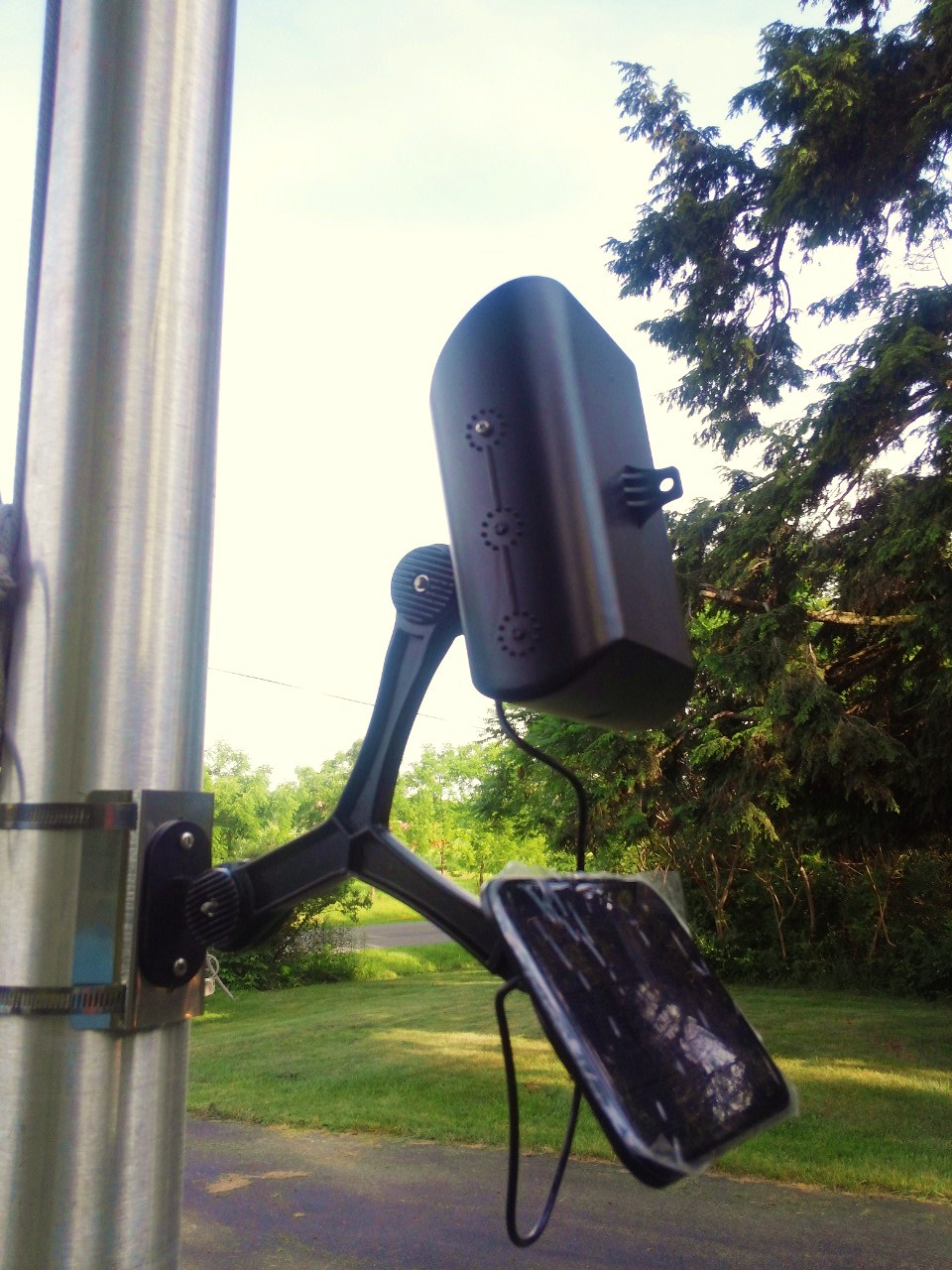 Entry Level Commercial Solar Flagpole Light in use- PolePalUSA